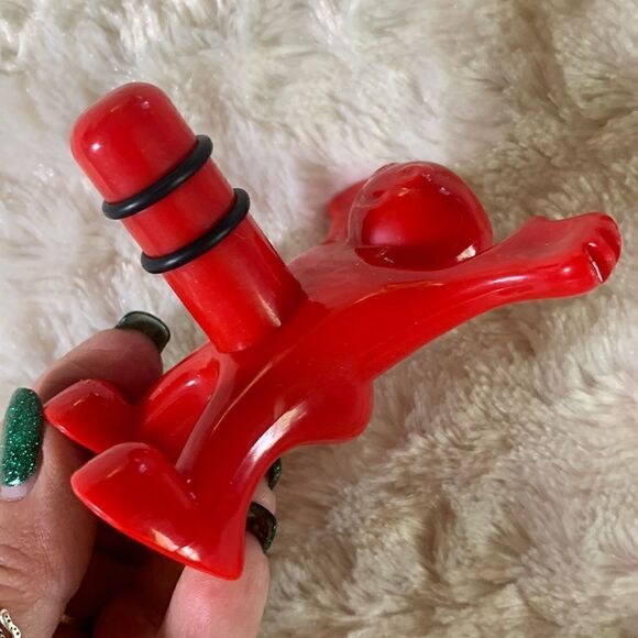 Happy Red Fellow Plastic Wine Bottle Stopper Cork - Picture 2 of 7